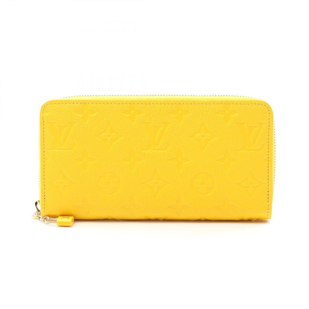 Louis Vuitton Zippy Wallet Round Long Leather Monogram Empreinte Yellow